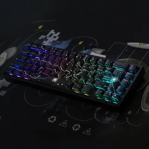 Vista 3 de Tsungup Teclas PBT personalizadas, juego de teclas de 135 teclas con tecnología moderna y estilo brillante, teclas de perfil cereza para teclados