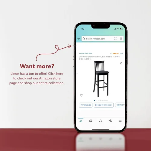 Vista 15 de Linon Torino Rustic Greywash Wood X Backed Taburete de 24 pulgadas de altura del asiento