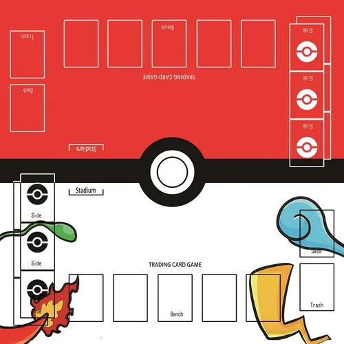 Biouai Alfombra de juego para juego de cartas coleccionables - Alfombrilla de entrenamiento para 2 jugadores para juego con estuche de transporte