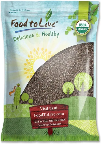 Vista 12 de Semillas de Chía Orgánicas Certificadas de Food To Live (Crudas, Negras, No Genéticamente Modificadas, Gruesas)