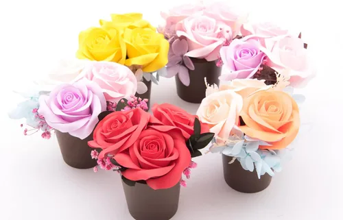 Vista 2 de ArtIFl 3rose Flor de arcilla relajante regalo de seguridad