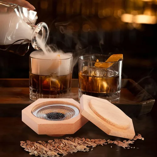 Vista 2 de Cocktail Smoker Kit, Whiskey Smoker Infuser Kit with 5 Flavors Wood Chips, Old Fashioned Drink Smoker with Torch for Cocktail, Bourbon, Whiskey