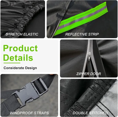 Vista 3 de KouKou Funda impermeable para automóvil para todo tipo de clima, 7 capas para automóviles con cremallera, ajuste universal para sedán, Honda Civic