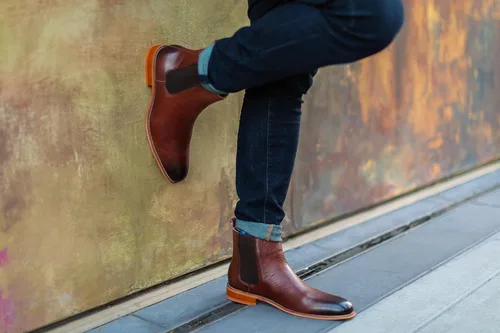 Vista 10 de Fashion Tailored Mens Chelsea Boots - Casual Dress Boot with Leather Sole- Rugged Style and Functionality - Rounded Toe