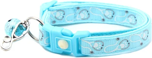 Vista 4 de Doctor Cat Collar - Stethoscope - Safety - Breakaway - Charm and Bell - Pugs2Persians (Small(10lbs & Less), Blue)