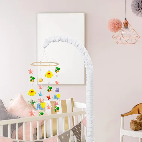 Vista 5 de Tatuo 2 piezas de funda para brazo móvil para cuna de bebé, cubierta de campana de cama móvil, caja de música infantil, cubierta de soporte
