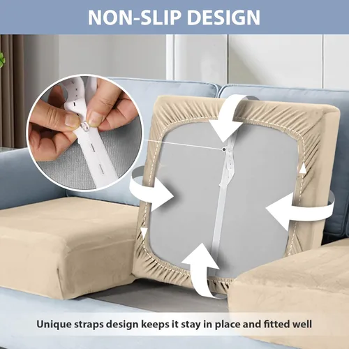 Vista 6 de ANARACHON Fundas de cojín para sofá seccional, funda de cojín de sillón de terciopelo, funda elástica para sofá, protector de muebles lavable