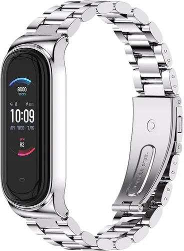 Vista 12 de MIJOBS Correa de repuesto de metal para Amazfit Band 5, compatible con Amazfit 5 Fitness Tracker (Milán, oro rosa)