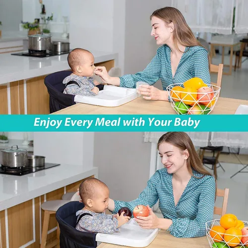 Vista 24 de Bandeja de comedor rápida, accesorio indispensable para enganchar en la silla alta, facilita la comida para los niños, bandeja de comedor extraíble