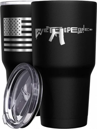 Vista 21 de We The People Holsters - Vaso térmico de 30 onzas, 0% Liberal, Negro