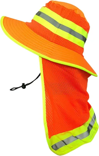 Vista 15 de Sombrero de sol reflectante de alta visibilidad para hombre con solapa para el cuello de ala ancha Boonie Hat Bucket Cap