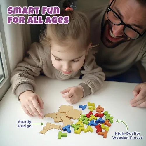 Vista 4 de Sharp Brain Zone Cubo de rompecabezas de madera 3D (estilo 9Z 16T) Colorido rompecabezas de madera ecológico para estimulación mental, enfoque
