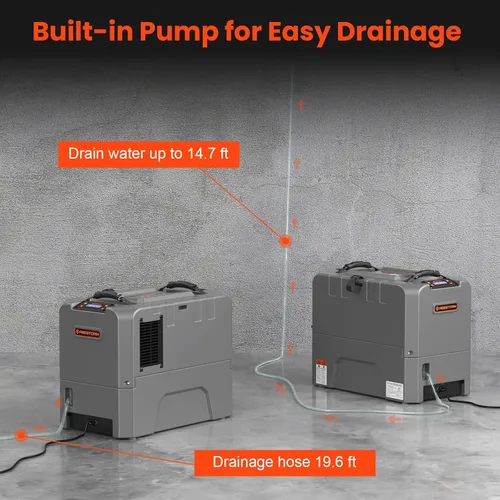 Vista 2 de Abestorm LGR85 - Deshumidificador comercial de 180 pintas con bomba, deshumidificadores industriales para sótano, almacén de espacio de arrastre