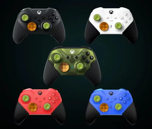 Vista 6 de Accesorios para Xbox Elite Controller Series 2 - 13 en 1 Halo Infinite Edition Palas de repuesto Palancas de pulgar Palillos analógicos Piezas
