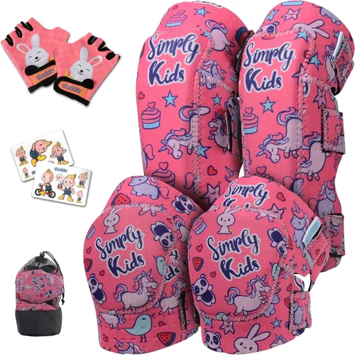 Vista 22 de Rodilleras y coderas para niños de estilo suave con guantes de bicicleta, equipo flexible resistente a los impactos para edades de 2 a 11 años