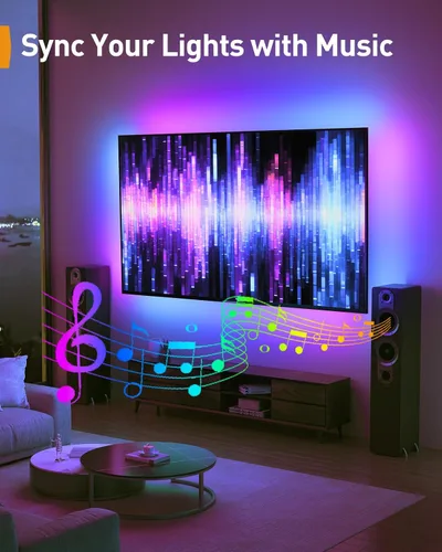 Vista 7 de Perlegear AuraFrame™ - Soporte de pared para TV preensamblado con luz LED para televisores de 42"–90" hasta 68 kg, soporte de pared de movimiento