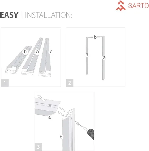 Vista 4 de SARTODOORS - Puertas dobles francesas sólidas de 36 x 84 pulgadas de vidrio transparente Lucia 2166 blanco mate Marcos de panel sólido de madera