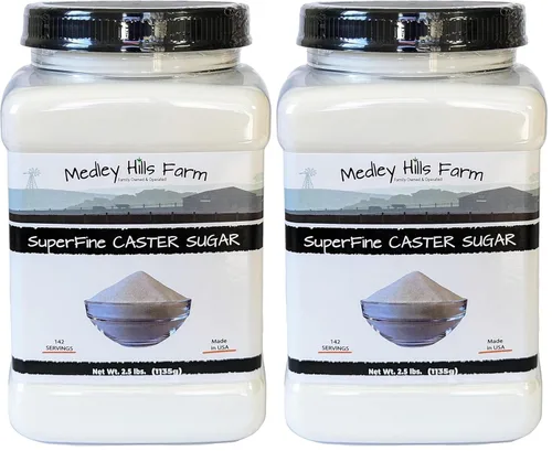 Vista 6 de Azúcar Caster Superfina de Medley Hills Farm en Recipiente Reutilizable 2.5 libras. - azúcar superfina para hornear golosinas caseras, glaseado