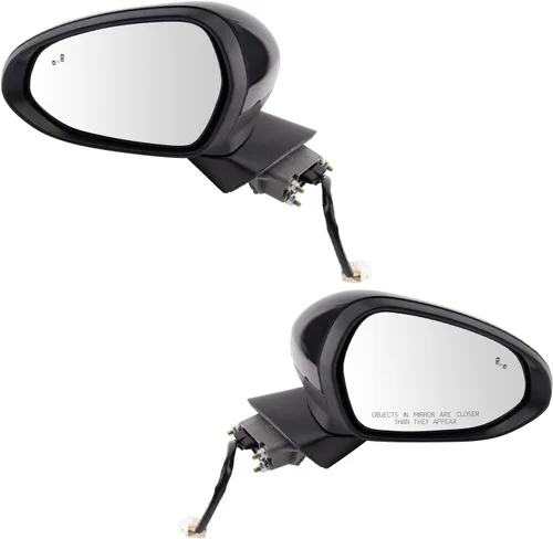 Vista 93 de TRQ Conjunto de 2 piezas de espejo lateral para conductor y pasajero, ajuste eléctrico, sin calefacción, sin memoria, color negro, compatible