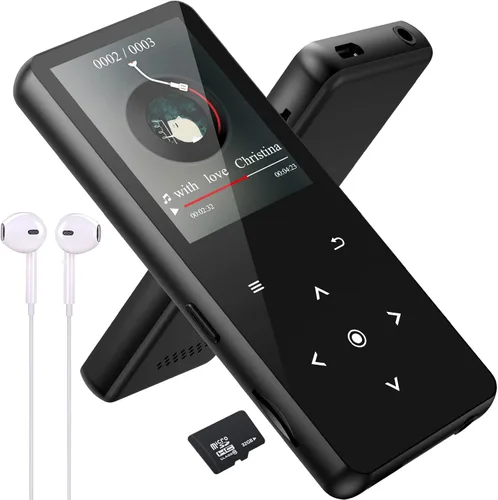 Reproductor MP3 de 32 GB con Bluetooth 5.0, reproductor de música con altavoz HD integrado para niños, radio FM, grabadora de voz, sonido HiFi,