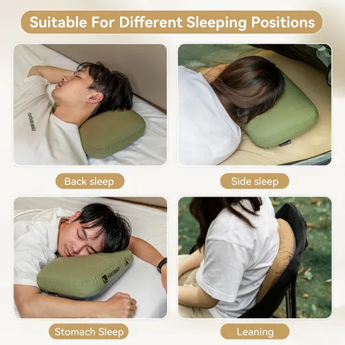 Vista 5 de HIKEMAN - Almohada de espuma viscoelástica para acampar - Almohada ultraligera de viaje, almohada para mochilero con funda extraíble, almohadas