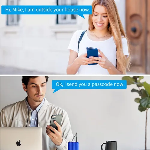 Vista 5 de Harfo Cerradura de puerta de huellas dactilares, control completo de aplicación resistente, teclado sin llave con mango reversible, perfecto