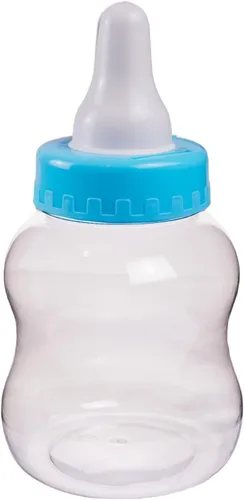 Vista 7 de Banco de ducha para bebé rellenable jumbo, centro de mesa de plástico azul de 10.5 pulgadas