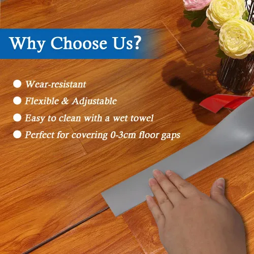 Vista 16 de Tira de transición de suelo autoadhesiva, tiras laminadas de vinilo de 1.57 pulgadas de ancho, divisores planos (1.6 in, 10 pies, negro)