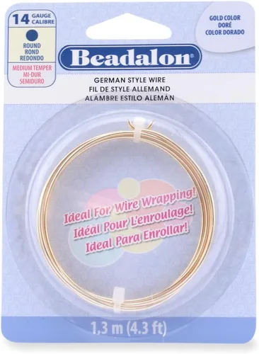 Vista 20 de Beadalon - Alambre de estilo alemán (recubierto, forma redonda, bañado en plata, calibre 14, 1,3 m / 4,3 pies)