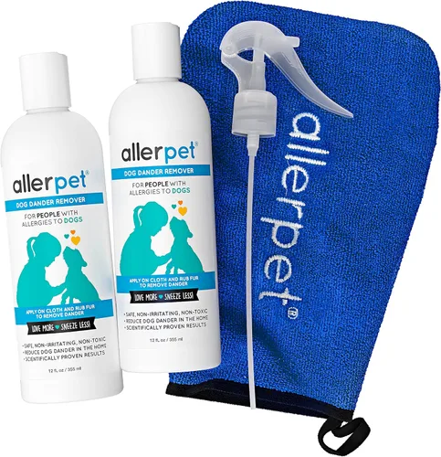 Vista 6 de Allerpet Removedor de caspa de perro con guante aplicador gratuito – El mejor removedor de caspa de mascotas para alérgenos – para tratamiento