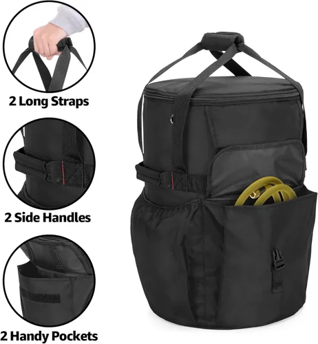 Vista 4 de SAMDEW Bolsa de tanque de propano para exteriores de 20 libras, cubierta portátil para tanque de gas propano con función de mesa, 2 bolsillos y asas