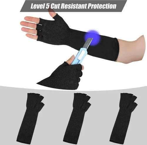 Vista 5 de JenPen 3 Pairs Protective Arm Sleeves Arm Protectors for Thin Skin and Bruising Cut Resistant Sleeve Level 5 Burn Protection