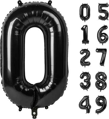 Vista 18 de Globos con números con estampado de vaca, globos de 40 pulgadas del número 0-9 (cero-nueve), globo de vaca para suministros de fiesta de cumpleaños