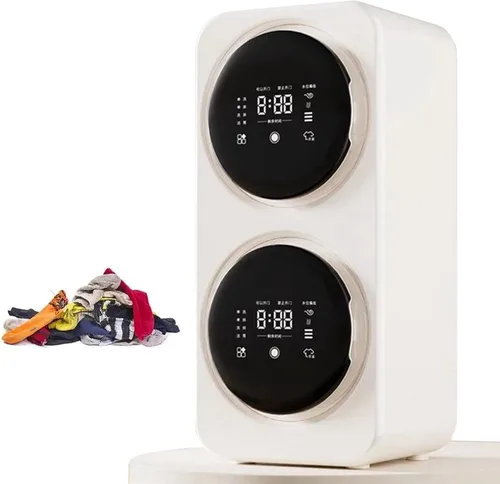 Mini lavadora portátil mini lavadora 2 en 1, 12 libras de acero inoxidable lavadora y secadora Combo con control de temporizador para