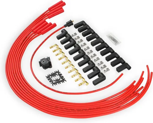 Vista 4 de ACCEL 5040R Super Stock Juego de cables de bujía - 0.315 in - Universal - Cable rojo con botas rectas rojas