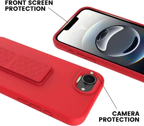 Vista 114 de Funda de silicona con soporte de LAUDTEC compatible con iPhone 7/8/SE, soporte de metal con soporte de pie vertical y horizontal, cubierta flexible
