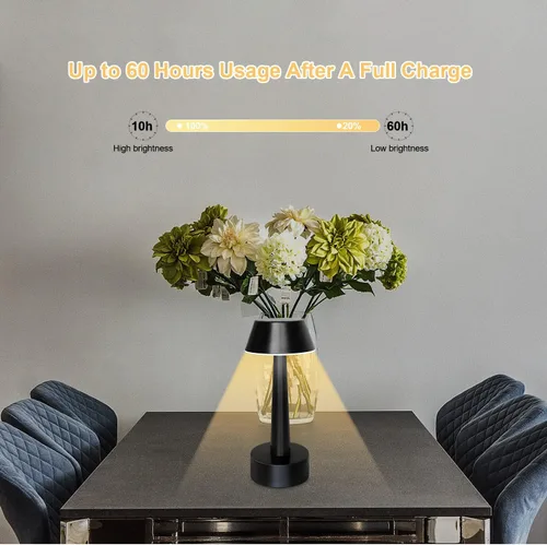 Vista 6 de UMEXUS Lámparas de mesa pequeñas inalámbricas, recargable, funciona con pilas, de 3 vías, táctil, regulable, de metal, portátil, mini lámpara