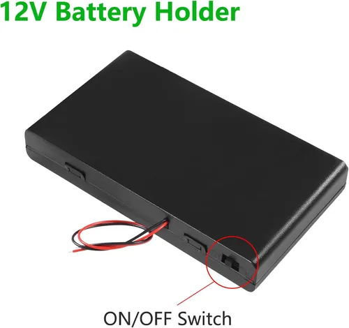 Vista 5 de Aobao 3 unids 8 x AA 12 V batería titular caja con interruptor de encendido/apagado y cable de plomo cubierta