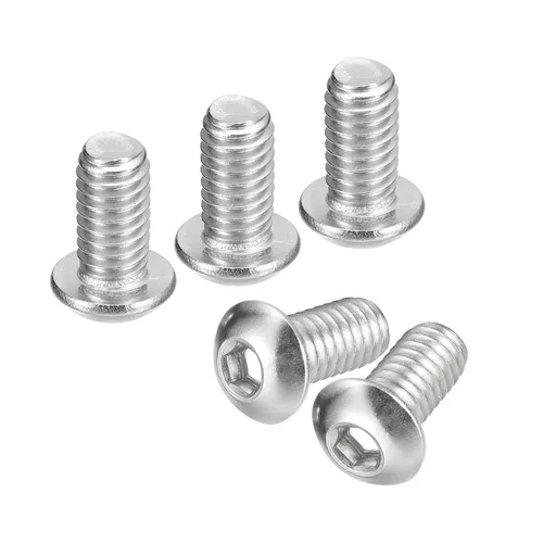 Vista 32 de uxcell Tornillos de cabeza de botón de 1/4-20x1, 25 piezas de tornillos hexagonales de acero inoxidable 304, tornillos de rosca completa