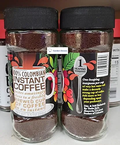 Vista 2 de Trader Joe - Café instantáneo 100% colombiano, 3.5 onzas, 3.49 oz (dos botellas)