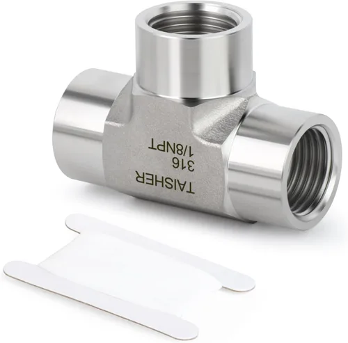 Vista 34 de TAISHER 1 piezas de forja de acero inoxidable 304 accesorios de tubería de 4 vías, accesorios de tubería hembra NPT de 1/2 "x 1/2" x 1/2