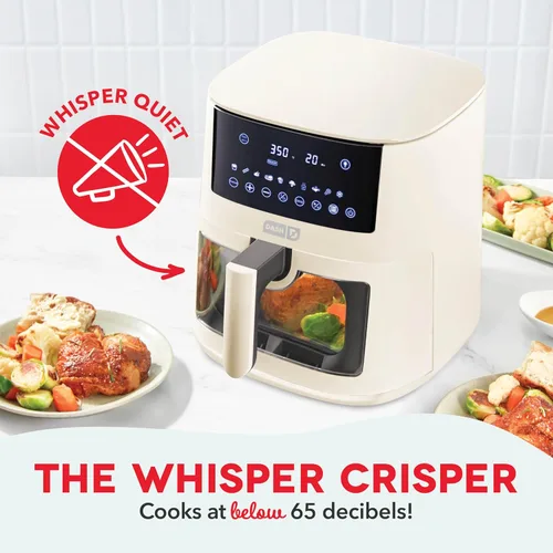 Vista 5 de Dash Clear View - Freidora de aire digital con tecnología AirCrisp, para comidas de tamaño familiar, pantalla táctil digital y cajón extra grande, 7