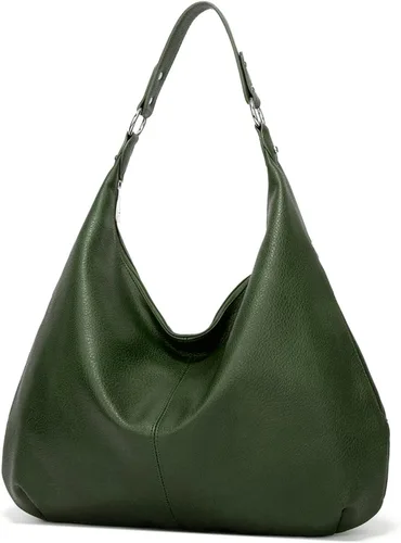 Vista 2 de Bolso Hobo para mujer, de piel sintética, suave, holgado, con cremallera