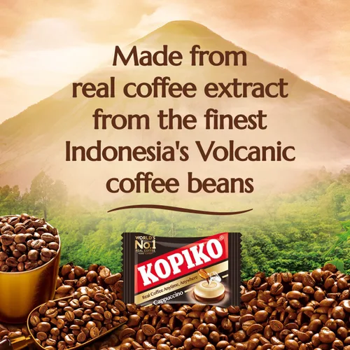 Vista 5 de Kopiko Caramelos de Café y Capuchino – Caramelos Duros de Sabor Audaz y Sabroso de Indonesia con Extracto de Café Real – Un Impulso Satisfactorio