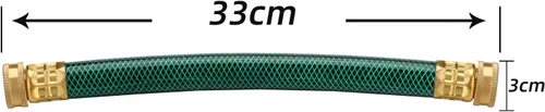 Vista 2 de WADEO Rain Barrel Connector Kit Pack of 2, Rain Barrel Linking Kit with Two 12 Inch Hoses and Four Copper Plating Bulkhead Tank Fittings（Green）