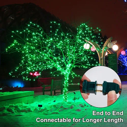 Vista 5 de WATERGLIDE Guirnalda de luces de Navidad, 120 V, certificado UL, 150 unidades, incandescente, transparente, mini luz de hadas de alambre verde