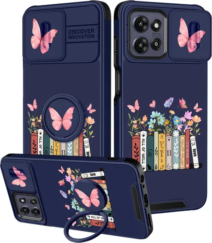 Vista 92 de Funermei - Funda para Moto G Stylus 5G 2022 con soporte de anillo, diseño Hongo de la Luna