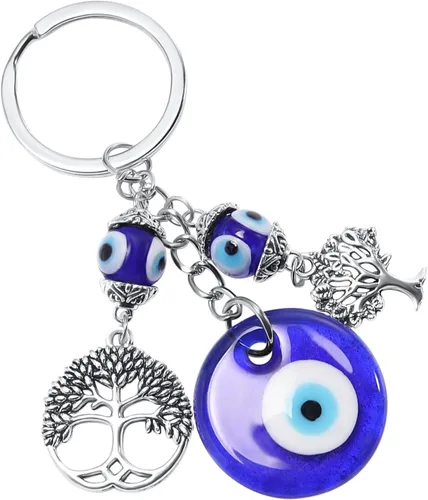 Lucky Evil Eye Keychain for Men and Women Cute Car Key Holder Protection AmuletLove Sunflower Tree of Life