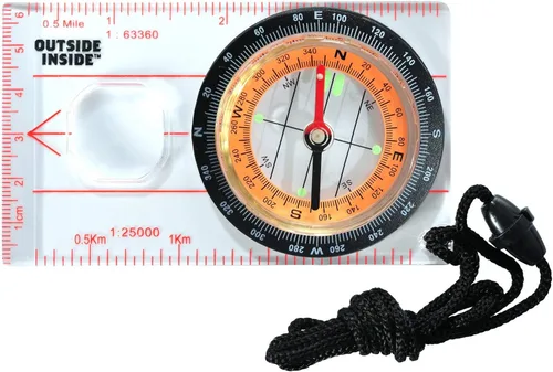 Vista 3 de Outside Inside Explorer's Essentials Kit para aventuras al aire libre, incluye prismáticos, brújula, linterna y silbato, bolsa protectora