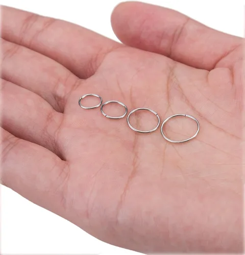 Vista 6 de Masedy 24 unidades 20G 316L Acero Inoxidable Anillos de la Nariz Aro de Tragus Cartilage Helix Piercing Lip Septum Ring 6-12MM Doblable